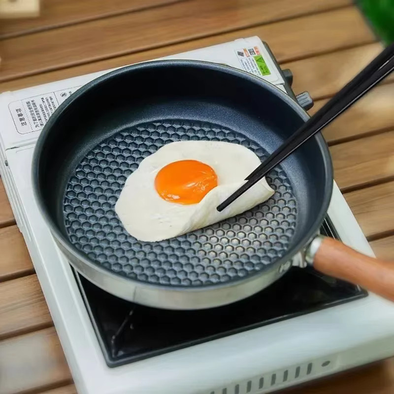 Mountainhiker Antihaft-Bratpfanne aus Edelstahl für Outdoor und Camping, Schwarz, Induktionsgeeignet - Bild 3