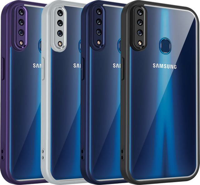 Samsung Galaxy A20 und Galaxy A30 Schutzhülle aus Silikon mit Luftpolster und harter Rückseite, Transparent Matt - Bild 1