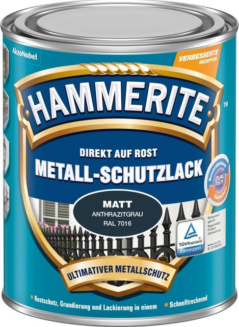 Hammerite Metall-Schutzlack Anthrazitgrau Matt 2,5 l - Bild 1