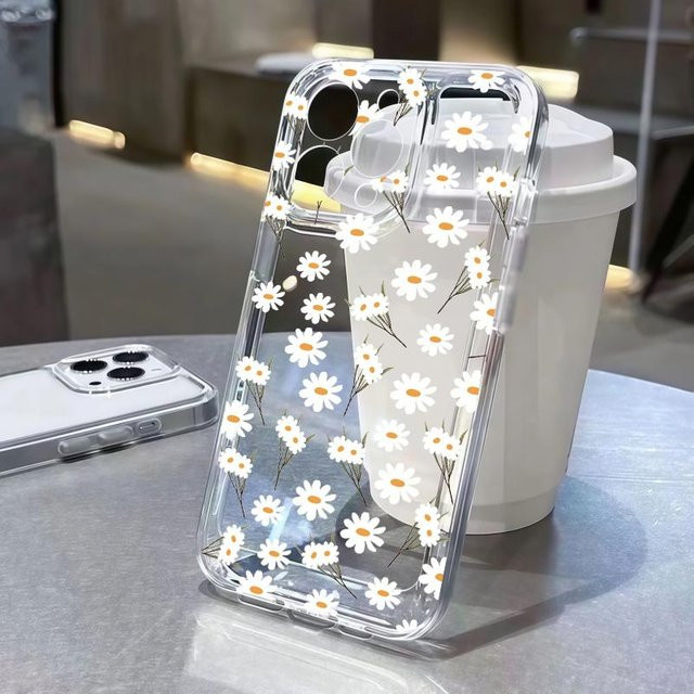 Transparente TPU Handyhülle mit Blumenblättern für Samsung Galaxy S26 Ultra, S25 FE, S26 Edge und weitere Modelle, Farbe: Transparent - Bild 1