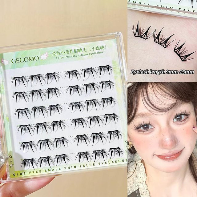 GECOMO Falsche Wimpern, 36 Cluster, 9–13 mm, Selbstklebend, Unisex - Bild 1