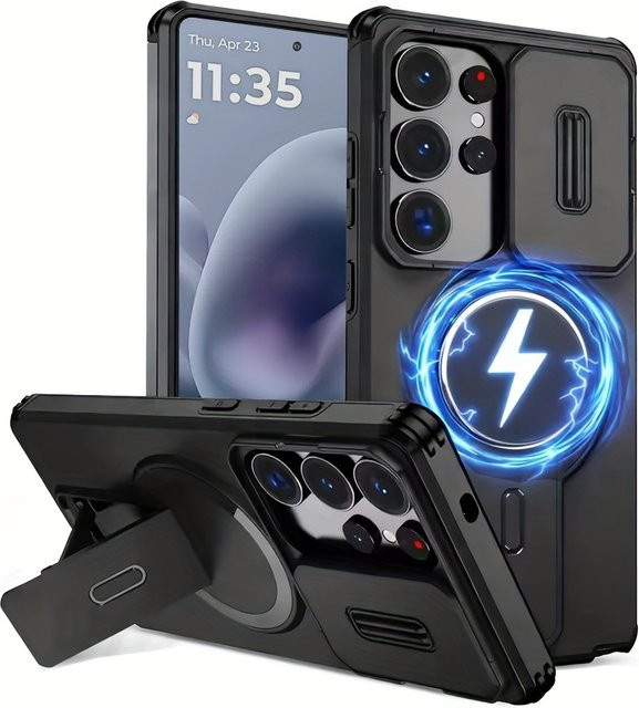 Robuste und stoßfeste Hartschalenhülle mit Ständer für Samsung Galaxy S25 Ultra, S25 FE, S24 Ultra, A17, A16 und A56 in Pink oder Black - Bild 1