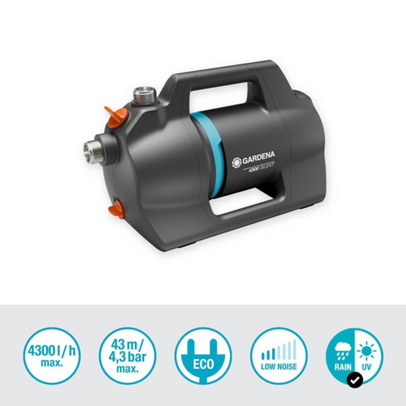 Gardena Gartenpumpe 4300 Silent in Grau mit 4300 l/h und 4,3 bar - Bild 2