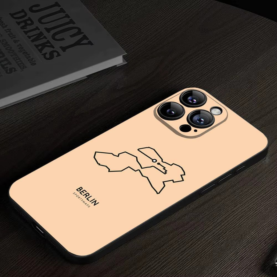 Luxus Handyhülle Karte des Marathon für iPhone 11 bis iPhone 17 Pro Max in Schwarz von Potdemiel - Bild 2