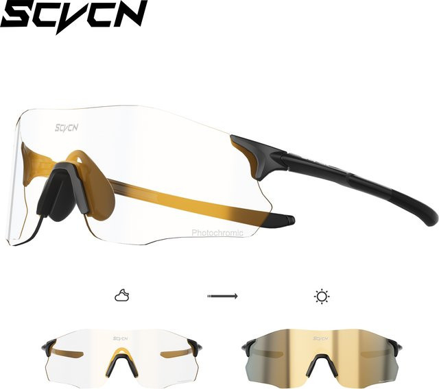 Scvcn Sportsonnenbrille, Photochrome, Unisex, Vollrand, Kunststoff - Bild 1