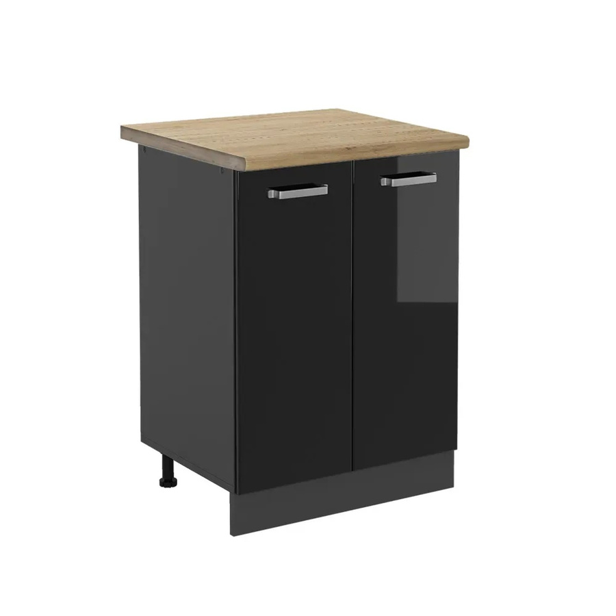 Vicco Küchenunterschrank R-Line Schwarz Hochglanz Anthrazit Eiche B/T/H: 60 x 60 x 81,6 cm - Bild 2