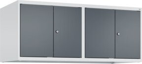 C+P Aufsatzschrank Classic PLUS mit 4 Abteilen, Wandmontage, Stahlkonstruktion mit Zylinderschloss, Farbe: Lichtgrau/Anthrazitgrau, B/T/H: 120 x 50 x 50 cm - Bild 1