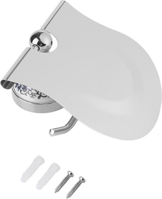 CosyHome Toilettenpapierhalter Wandmontiert mit Abdeckung aus Edelstahl in Silber Grau - Bild 1