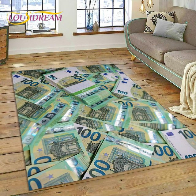Rutschfester Teppich von YangJOJO mit Dollar-, Euro- und Pfund-Motiv, bunt, Polyester, B/B: 40 x 60 cm - Bild 1
