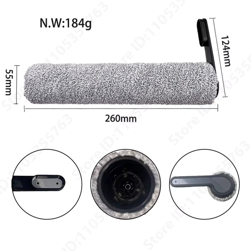 QIXIAO Zubehör-Set für Tineco S6 Pro, S6, S7 Pro, S7 und S7 Flashdry Nass-Trocken-Staubsauger mit Rollenbürste und HEPA-Filter - Bild 3