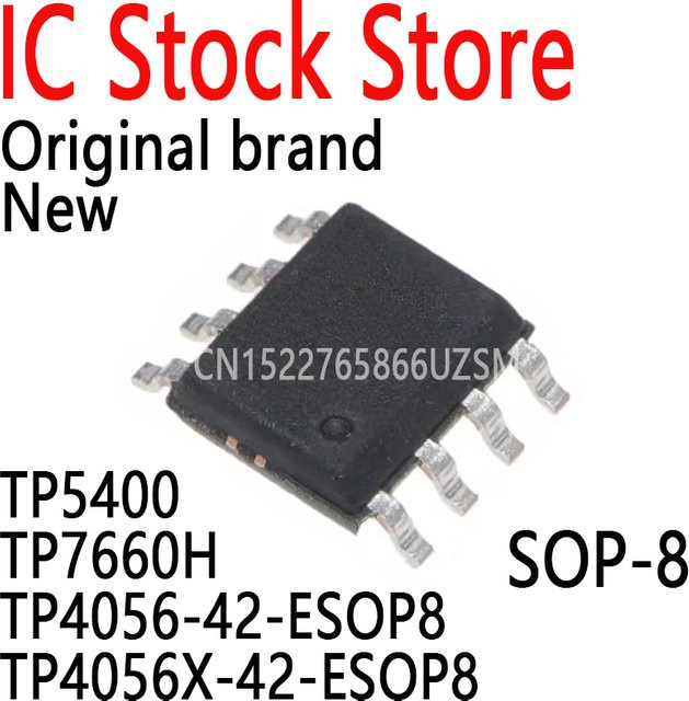 10 Stück HZL-Tech IC Power-Chips SOIC-8 SOP8 in Schwarz (TP5400, TP7660H, TP4056-42-ESOP8, TP4056X-42-ESOP8) - Bild 1