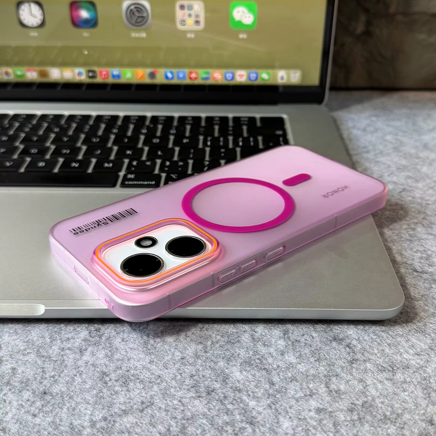 Schlanke und hautfreundliche magnetische kabellose Ladehülle für Honor 600, 500 Pro, Magic 8, 7 und 6Pro in Grau, stoßfeste Anti-Fingerabdruck Schutzhülle - Bild 3