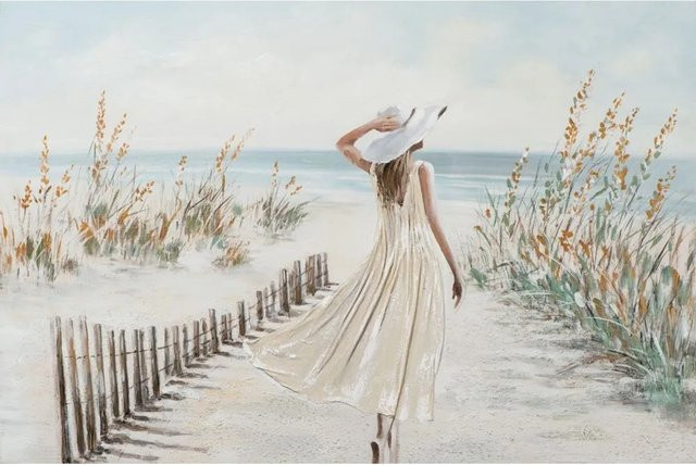 Art Universe Leinwandbild Schönheit am Meer in Blau und Multicolour, Breite: 80 cm, Höhe: 120 cm - Bild 1