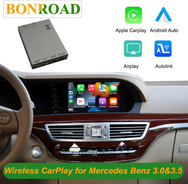 Bonroad Wireless CarPlay und Android Auto Retrofit Kit für Mercedes Benz S-Klasse W221 2006-2013 mit NTG 3.0/3.5 und Airplay Modul - Bild 1