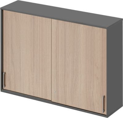 Schäfer Shop Genius Aufsatz-Schiebetürenschrank TETRIS WOOD in Graphit und Eiche, Breite: 160 cm - Bild 1