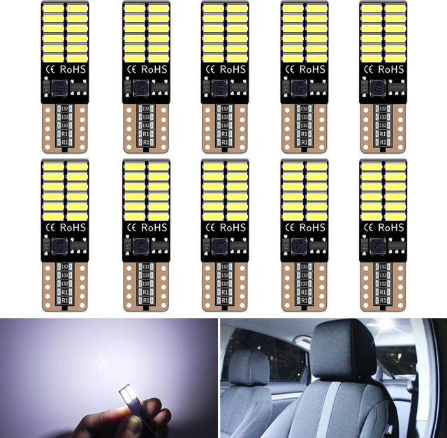 10 Stück Neallor T10 W5W LED Glühbirnen 194 168 2825 5W5 12V Canbus Fehlerfrei Superhell für Auto-Innenraumbeleuchtung und Kennzeichenleuchte in Weiß - Bild 1