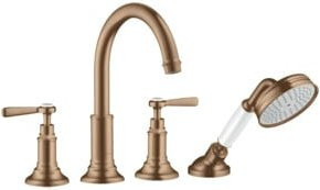 Hansgrohe Axor Montreux Duschset für Badewanne mit Regendusche und Handbrause in Roségold - Bild 1
