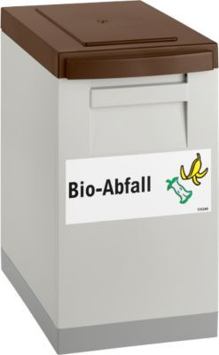 Modul-Sammelbox Nord Sued aus Kunststoff in Grau mit braunem Deckel, Griffen und herausnehmbarem Inneneimer, B/T/H: 35,0 x 30,0 x 20,0 cm - Bild 1