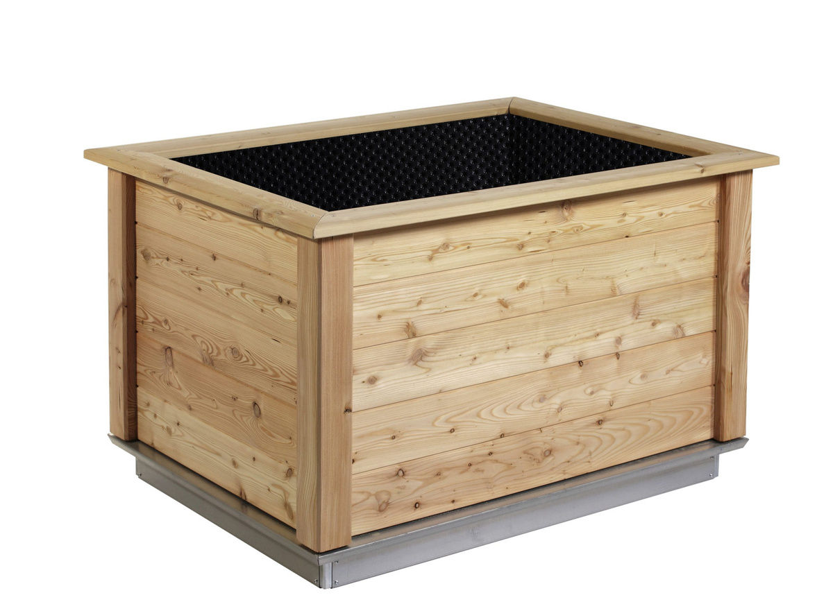 KGT Holz-Hochbeet Woody 130 aus Lärche in Natur/Braun für Gemüse, Kräuter und Zierpflanzen - Bild 1