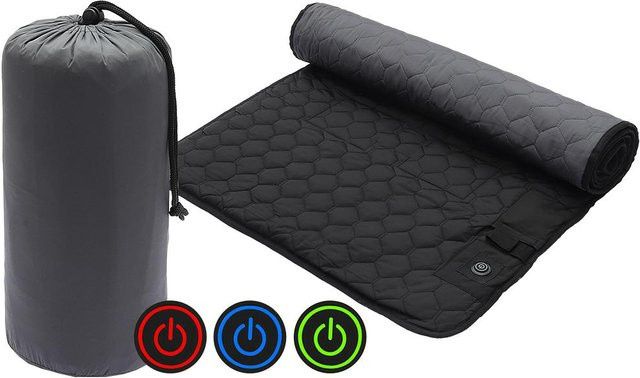 TOMTOP JMS Winter-Heizmatte für Camping mit USB-Anschluss und einstellbarer Temperatur, Schwarz - Bild 1