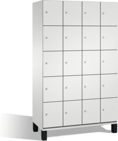 C+P Fächerschrank Cambio auf Füßen mit 20 Fächern, Farbe Lichtgrau, H: 198,0 cm, B: 120,0 cm, T: 52,5 cm - Bild 1