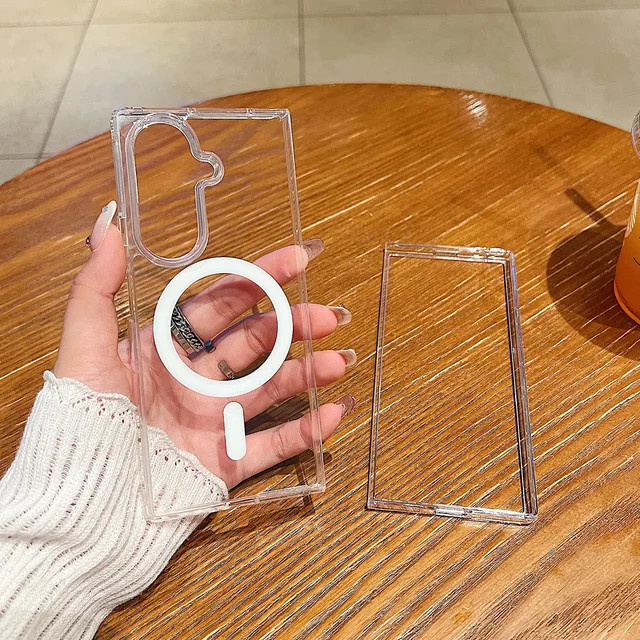 Magnetische Hülle für Samsung Galaxy Z Fold 7 6 5 4 3 Clear Crystal Case mit MagSafe Wireless Charging Unterstützung, transparent - Bild 1