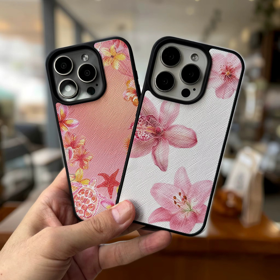 Luxus Leder Handyhülle mit Blumenmuster für Samsung Galaxy S25 S24 S23 Ultra Plus Cover mit Anti-Drop-Schutz - Bild 3