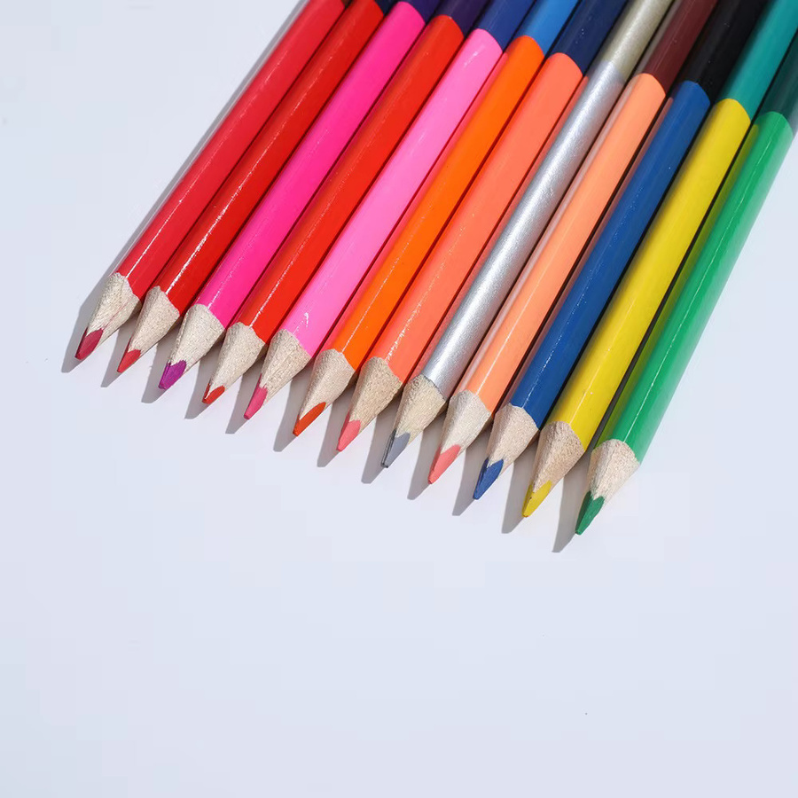 Doppelköpfige Bleistifte in 24 Farben für Kinder und Profis zum Zeichnen, Skizzieren und für Pastellkunst, Mehrfarbiges Kunstzubehör aus Holz - Bild 3