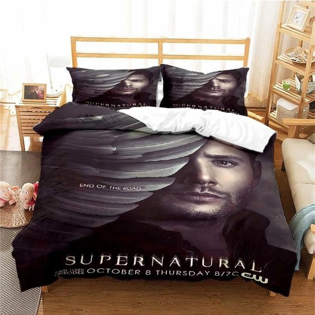Bettwäscheset mit Supernatural-Muster aus Mikrofaser, Bettbezug und Kissenbezug für Erwachsene und Kinder, B/H: 135 x 200 cm - Bild 1
