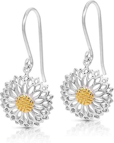 Wucifang Jewelry Hängeohrringe, Sonnenblumen, Kupfer, Weiß, Damen - Bild 1