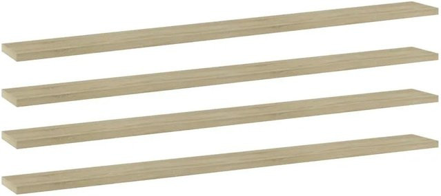 vidaXL Bücherregal-Bretter Set aus Holzwerkstoff, 4 Stück, Sonoma-Eiche, Breite: 100 cm, Tiefe: 10 cm, Höhe: 1,5 cm - Bild 1
