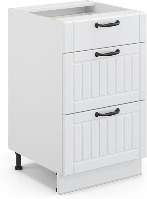 Vicco Küchenunterschrank Fame-Line in Weiß im Landhausstil ohne Arbeitsplatte, Breite: 50 cm - Bild 1