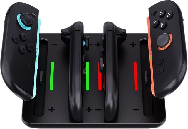 Benicabaly Ladestation für Nintendo Switch Joypad-Controller, Vierfach-Ladegerät für linke und rechte Controller, Schwarz - Bild 1