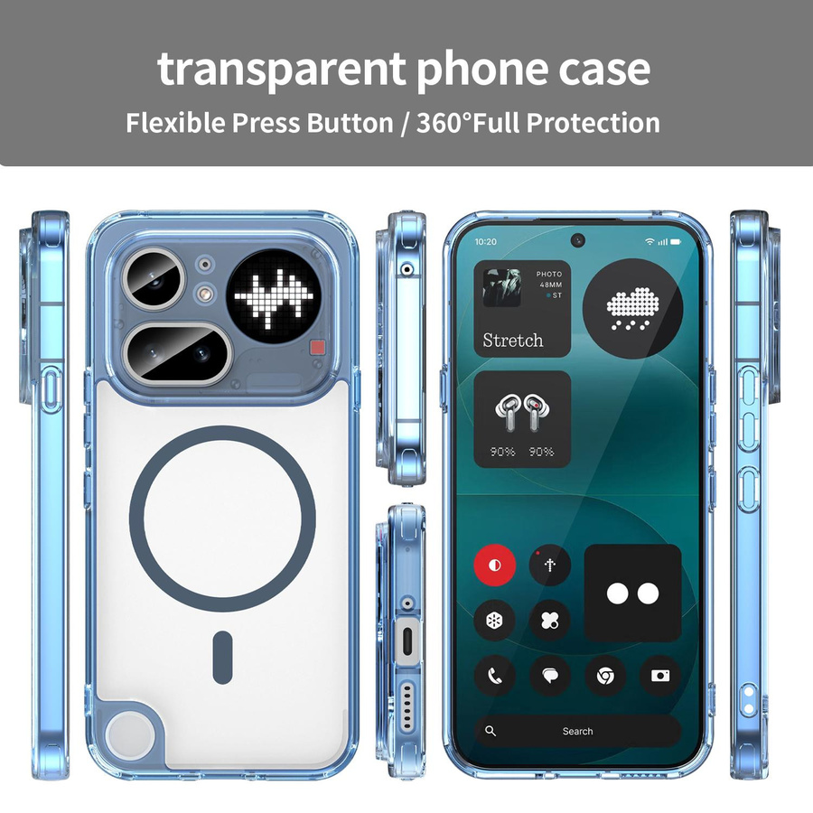 Stoßfeste transparente Handyhülle mit magnetischem kabellosem Laden für Nothing Phone 4a Pro 5G - Bild 2