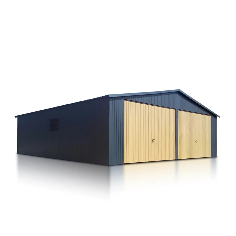 Liderstal Doppelgarage Standard aus Trapezprofilblech mit Satteldach und Schwingtor in Graphit, B: 700 cm, T: 600 cm, H: 270 cm - Bild 2