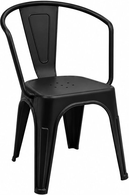 hjh OFFICE Bistrostuhl Vantaggio Poly mit Armlehnen aus Polypropylen in Schwarz Matt - Bild 1