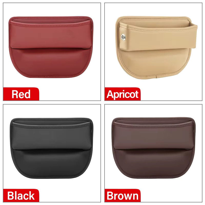 Auto-Aufbewahrungsbox aus Leder für den Sitzlückenbereich mit Taschen für Schlüssel, Karten, Becher und Handy als Organizer für deinen Innenraum - Bild 3