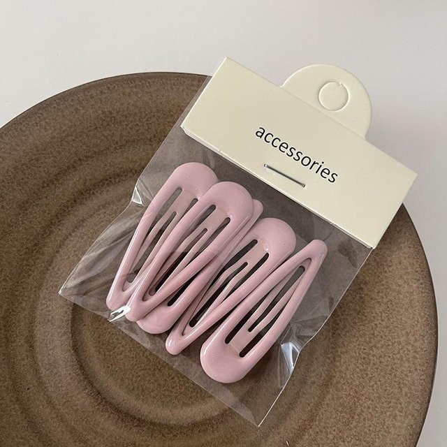 Haarspangen Wassertropfenform, Metall, rosa, Mädchen - Bild 1