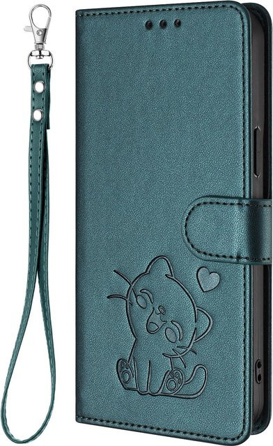 Leder Klapphülle für Ulefone Note 21 19 16 20 18 17 14 Pro Ultra mit Visitenkartenetui in Dunkelgrün - Bild 1