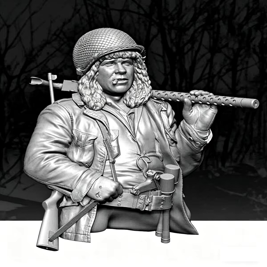 GK Amerikanischer Maschinengewehrschütze, Resin-Soldatenmodell, Grau - Bild 2