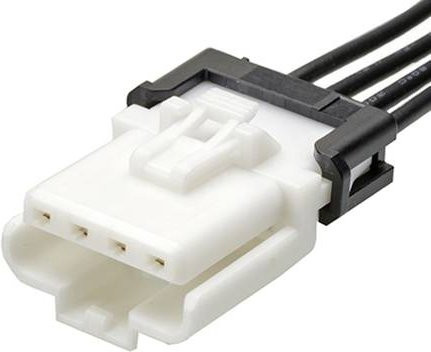 Molex Stift- und Buchsengehäuse-Kabel mit 4 Polen und 3,00 mm Rastermaß in Schwarz und Weiß - Bild 1