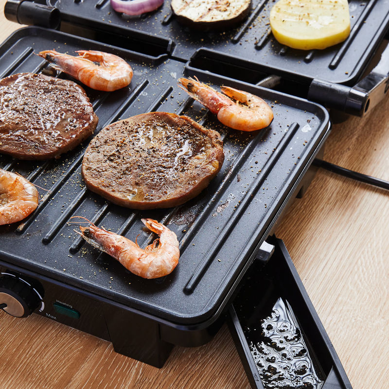 Monzana Kontaktgrill in Schwarz und Anthrazit mit 1500W Leistung und Überhitzungsschutz - Bild 2