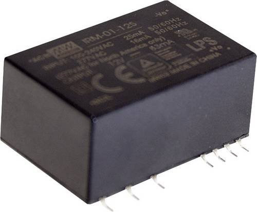 Mean Well IRM-01-3.3S AC/DC-Printnetzteil, 3.3 V/DC, 300mA, 1W, Schwarz - Bild 1