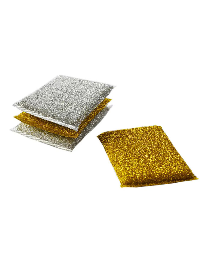 24er Set Glitter Reinigungsschwämme für Küche und Haushalt in Gold und Silber - Bild 3