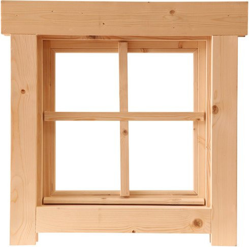 WOLFF FINNHAUS Einzelfenster Tanja 40 aus Leimholz für Gartenhäuser in Braun und Beige - Bild 1