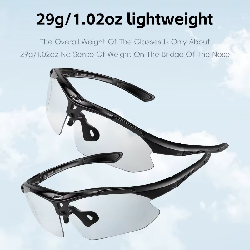 WEST BIKING Photochrome Sportsonnenbrille, Kunststoff, Wrap - Bild 4