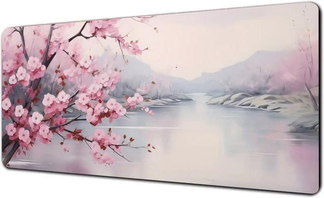 Verena Schreibtischunterlage Rosa Landschaft Abstrakte Gaming Mauspad Rutschfest B/T/H: 90 x 40 x 0,2 cm - Bild 1
