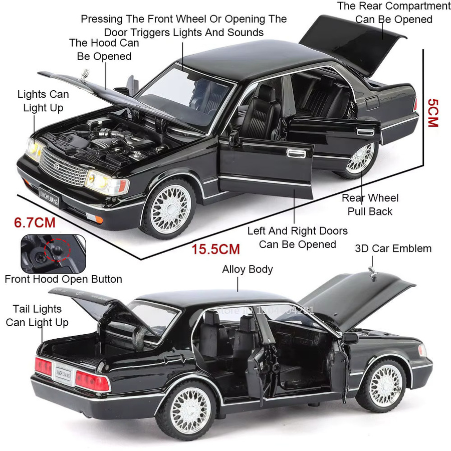 MAKEDA Crown GR86 Miniaturmodell, Spielzeugauto, 1:32, mit Tonlicht, zum Zurückziehen - Bild 3