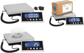 WEDO Elektronische Paketwaage Paket 50 Plus mit Edelstahl-Wiegeteller und Aluguss-Gehäuse, Tragkraft bis 50 kg, Schwarz-Silber - Bild 1