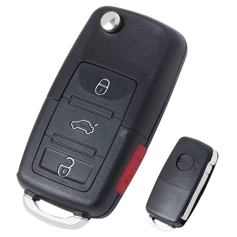 KEYECU Remote Key Fob mit ID48 Chip und Flip-Funktion für Volkswagen CC, Eos, Golf, GTI, Jetta, R32 in Schwarz - Bild 5